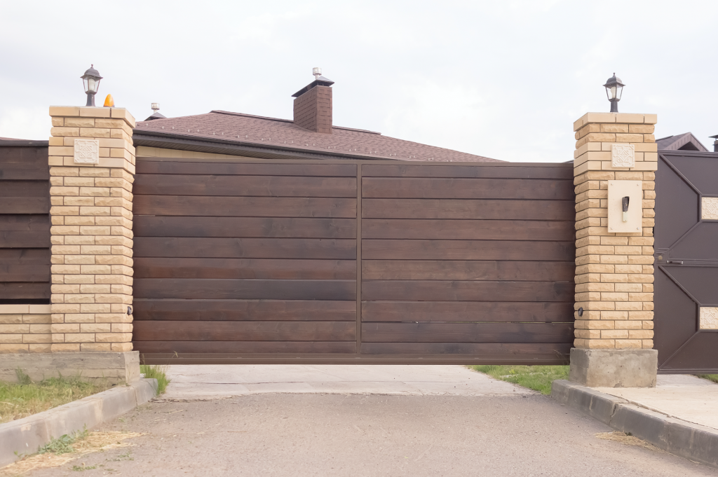 BiFold Wooden Electric Security Driveway Gate